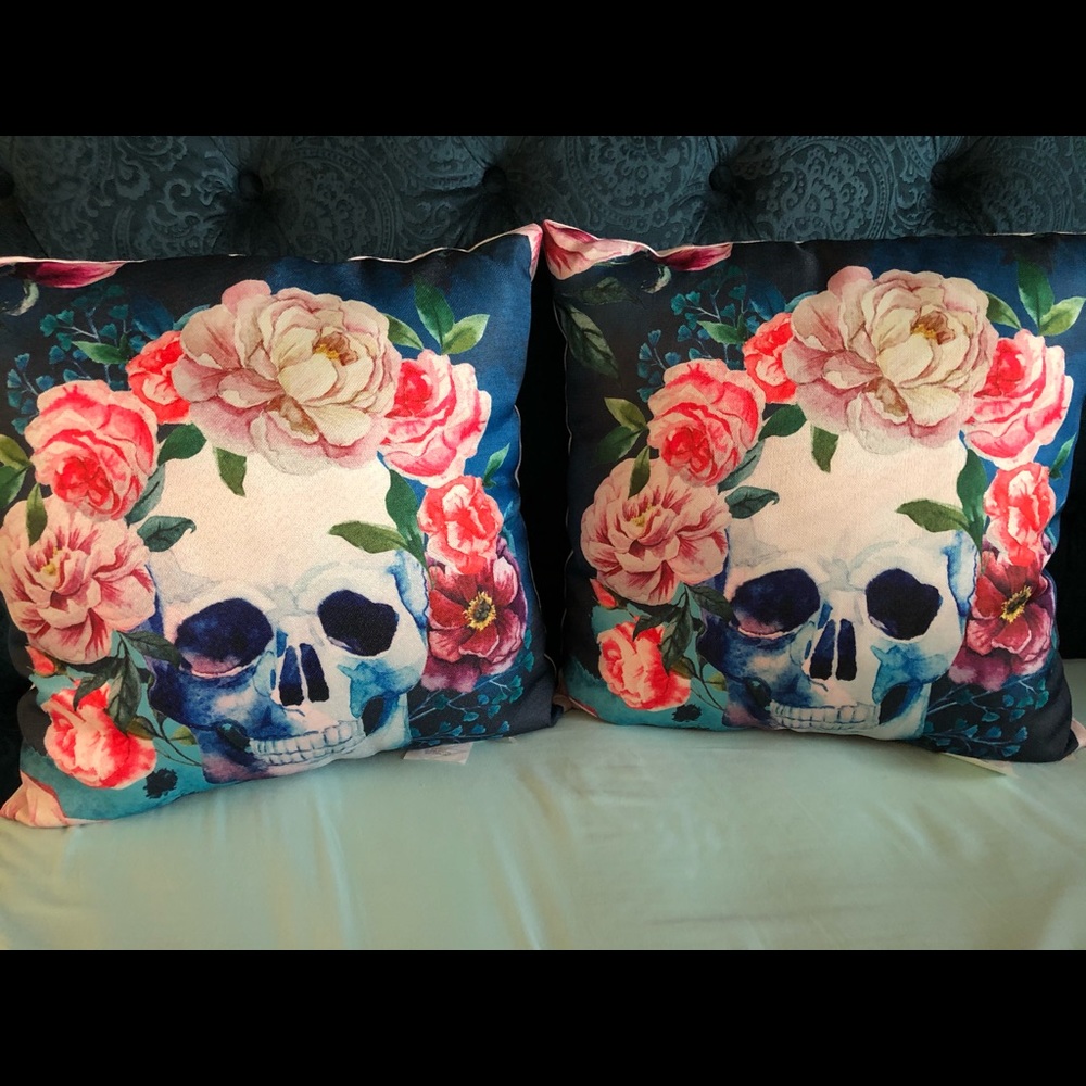 Skull Flowers Decorative Pillows!